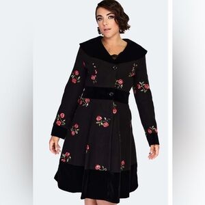 NWT Voodoo Vixen Flocked Floral Coat - U.S. 12/14